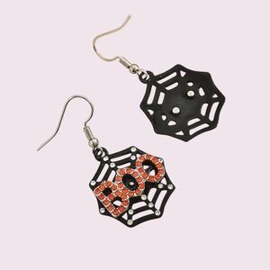 Spider Web ‘Boo’ Halloween Dangle Earrings​